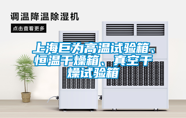 上海巨為高溫試驗箱、恒溫干燥箱、真空干燥試驗箱