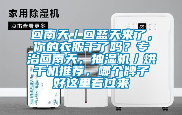 回南天/回藍天來了,你的衣服干了嗎?專治回南天,抽濕機/烘干機推薦,哪個牌子好這里看過來